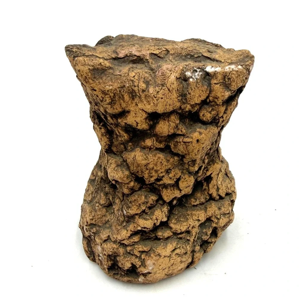 Brutalist Owl Figurine Small Brown 1970s